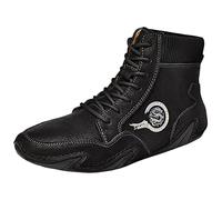 Mens Trainers High Range Comfortable Walking Shoes Soft Cushioned Footbed Hiking Shoes Non-Slip Wide Fit Trainers Mountain Trekking Athletic Trainer Anti-Smashing Puncture Proof Black