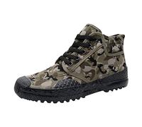 Mens Trainers High Top Camo Shoes Trail Running Sneakers with Laces | Slip Resistant Camouflage Shoes Durable Tough Rubber Sole Military Trainers For Men Uk Outdoor Walking Hiking