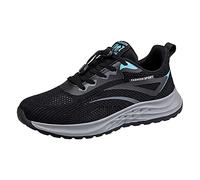 Men's Trainers, Jogging Shoes, Men's Gym Sports Shoes, Breathable Mesh, Lightweight Traditional Shoes, Fashion Outdoor Casual Shoes, Slip-On Walking Shoes, Outdoor Fitness Gym, Black (black 1), 9.5 UK