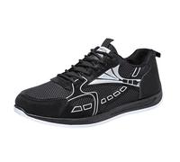 Mens Trainers Knit Mesh Slip on Sneakers Casual Wide Fit Orthopedic Running Shoes Summer Breathable Lightweight Joggers Shoes Mens Womens Comfortable Sneakers Gym Trainers (E-Black, 6.5)