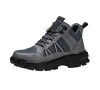 Mens Trainers Knit Mesh Wide Fit Sneakers Platform Slip on rekking Boots Arch Support Hiking Boots Orthopedic Running Shoes Footwear High Top Trainers Backpacking Boots (Grey-e, 7)