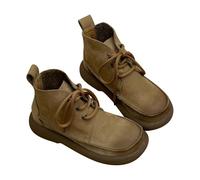 Mens Trainers Lace up Boots Orthopedic Wide Fit Leather Flat Sneakers Arch Support High Top Hiking Trekking Shoes Casual Large Size Footwear Non Slip Outdoor Cowboy Boots (Coffee, 4)
