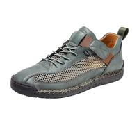 Mens Trainers Mesh Lining Breathable Summer Shoes Non-Slip Air Cushion Work Trainers Wide Fit Easy Close Walking Shoes Lightweight Mountain Trekking Trainer Hiking & Outdoors Travelling Green