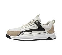Mens Trainers Mesh Lining Comfortable Running Shoes Non-Slip Lace-Up Football Shoes Arch Support Steel Toe Cap Trainers Wide Fit Athletic Trainer Mountain Trekking Hiking & Outdoors Beige