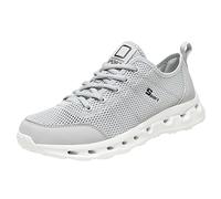 Men's Trainers New Pattern Mesh Breathable Comfortable Fashionable Simple Large Casual Sports Shoes Retro High Shoes Men, gray, 8 UK