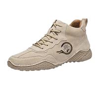 Mens Trainers Non-Slip Deep Lugs Safety Trainers Arch Support Comfortable Running Shoes Arch Fit Lace-Up Football Shoes Anti-Smashing Puncture Proof Hiking Boots Gym Fitness Jogging Walking Beige