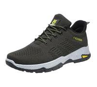 Mens Trainers Running Walking Mesh Easy Slip on Shoes Two Toned Lace up Sports Trainers Sneakers Breathable Mesh Badminton Gym Tennis Sneakers Athletic Shoe dad Gifts Footwear UK 8.5 Green
