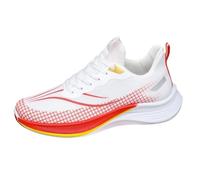 Mens Trainers Running Walking Shoes Breathable Mesh Lace up Cushion Sports Workout Trainers Sneakers Badminton Gym Tennis Sneakers Athletic Shoe dad Gifts Footwear UK 6.5 Red