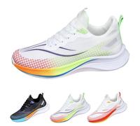 Mens Trainers Running Walking Shoes Breathable Mesh Lace up Cushion Sports Workout Trainers Sneakers Badminton Gym Tennis Sneakers Athletic Shoe dad Gifts Footwear UK 5.5 Yellow