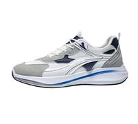 Mens Trainers Running Walking Shoes Breathable Mesh Lace up Sports Trainers Sneakers Badminton Gym Tennis Sneakers Athletic Shoe dad Gifts Footwear UK 6.5 Grey