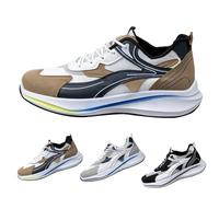 Mens Trainers Running Walking Shoes Breathable Mesh Lace up Sports Trainers Sneakers Badminton Gym Tennis Sneakers Athletic Shoe dad Gifts Footwear UK 5.5 Coffee