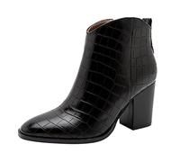 mens trainers sale same day delivery Wide Fit Ankle Boots for Women Winter Waterproof Side Zipper Waterproof Boots Premium Low Heel Black Boots Casual Non Slip Ankle snow boots women