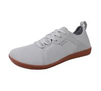 Mens Trainers Size 9 Wide Fitting, Trainers Men Casual, Lace Up Zero Drop Sneakers Slip On Sneakers with Anti Slip Soles Lightweight Walking Shoes Athletic Running Jogging Shoes with Air Cushion Grey