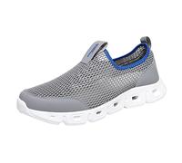 Mens Trainers Slip On Trainer Breathable Mesh Athletic Shoes Lightweight Walking Running Sneaker Arch Support Sports Shoes Anti Slip Tennis Shoe Comfortable Summer Sneaker Dark Gray