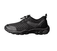 Mens Trainers Slip on Wide Fit Sneakers Lightweight Arch Support rekking Hiking Boots Orthopedic Running Shoes High Top Trainers Platform Walking Footwear Backpacking Boots (B-Black, 8)