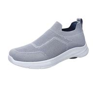 Mens Trainers Soft Mesh Gym Workout Sneakers Slip On Trainers Men Cushioned Thick Zero Drop Sole Running Shoes Joggers Badminton Walking Shoes Walking Running Gym Slip On Tennis Sneakers Grey