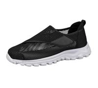 Mens Trainers Soft Mesh Gym Workout Sneakers Slip On Trainers Men High Rebound Deep Lugs Badminton Gym Tennis Sneakers Athletic Lightweight Breathable Comfortable Elderly Walking Shoes