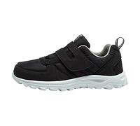 Mens Trainers Velcro Strap Walking Shoes Slip On Memory Foam Cushioned Sneakers Lightweight Comfortable Non Slip Athletic Trainers Outdoor Hiking Wide Fit Trainers for Plantar Fasciitis Black