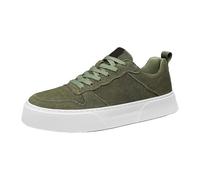 Men's Trainers with Rubber Sole Canvas Braided Shoes Comfortable Fabric Shoes Airy Casual Shoes Elastic Lace-Up Low Shoes Lightweight Low Shoes Comfort Slip Loafers Fashionable Casual Shoes, Z2 Green