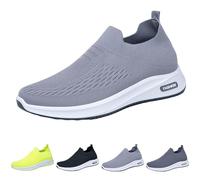 Men's Trainers, Woven Orthopaedic Shoes, Breathable Trainers, Lightweight Walking Shoes, Lightweight Running Shoes, Sports Shoes, Comfortable Slip-On Shoes, Walking Shoes, Arch Trekking Shoes, gray