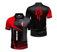 Men's Training 3D Polo Shirts Athletic Fo.r The H.or.d.e Graphic Short Sleeve Tee Buttons Tee Top Clothes Lightweight Half Sleeve Patchwork T-Shirts-HongS||3X_l