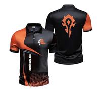Men's Training 3D Polo Shirts Athletic Fo.r The H.or.d.e Graphic Short Sleeve Tee Buttons Tee Top Clothes Lightweight Half Sleeve Patchwork T-Shirts-ZongS||3X_l