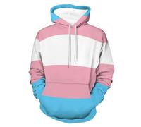 Men's Transgender Pride Flag Hoodie - Cozy And Stylish Pullover Hooded Sweatshirt M