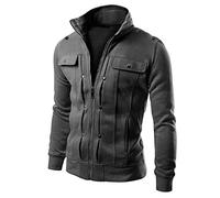 Men's Transition Jacket Without Hood, Sweat Jacket, Men's Slim Fit Winter Jacket, Autumn Jacket, Aviator Jacket, Stand-Up Collar, Sweatshirt, Casual Sports Jacket, Comfortable Training Jacket