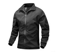 Mens Transitional Cardigan Jacket Solid Colour Stand Collar Windbreaker Daily Business Wear for Spring Autumn L-4XL(Black 4XL)