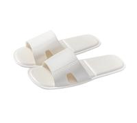 Men's Travel Convenient Folding Slippers Non Thin Bottom Sandals Slippers Four Indoor Home and Family Couple Sandals Men's Leather Slipper Wide (Beige, S)