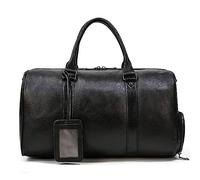 Mens Travel Duffles Men's Travel Bag Vintage Handbag Gym with Shoe Weekender Overnight(Noir)