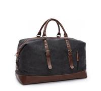 Mens Travel Duffles Vintage Canvas Travel Bag Handbag Luggage Bag Weekender Overnight(Noir)