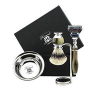 Men's Travel Shaving Brush With Synthetic Badger Looking Hair In stainless Steel Handle. Portable During Travel Perfect Gifts For Men