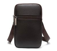 Mens Travel Shoulder bag, Phone Pouch Belt Waist Bag, Cell Phone Cross Body Purse, 6.5" Vertical PU Leather Tactical Belt Case Pouch Messenger Bag Smartphone Wallet Purse Pocket with Removable Strap