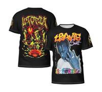 Men's Travis Rapper Music Short Sleeve T-Shirts Stylish Versatile Summer Tees Multi-Sided Printed Shirt Multicoloured L