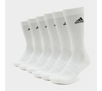 adidas Unisex Cushioned Sportswear Crew Socks 6 Pairs, White / Black, 6.5-8