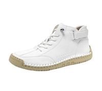 Mens Trekking Ankle Boots Lace Up Hiking Fashion Casual Shoes Outdoor Autumn Winter Waterproof Non-Slip Sneakers Orthopedic Comfy Flat Boots Footwear White