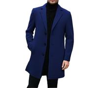 Mens Trench Coat, Long Jackets Men 3/4 Length Coat Windbreaker Men's Winter Pea Coats Jacket Outerwear Mid Length Peacoat Long Sleeve Overcoat Wool Trench Coats Casual Warm Outdoor Tweed Jacket