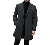 Mens Trench Coat, Long Jackets Men 3/4 Length Coat Windbreaker Men's Winter Pea Coats Jacket Outerwear Mid Length Peacoat Long Sleeve Overcoat Wool Trench Coats Casual Warm Outdoor Tweed Jacket