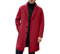 Mens Trench Coat Long Peacoat, Men's Winter Anorak Lightweight Cold Weather Outerwear Jacket For Outdoor Adventures And Everyday Casual Wear