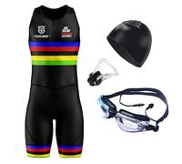 Men's Triathlon Skinsuit Bodysuit Padded Sleeveless Suit,Quick-Drying Cycling Skinsuit,Triathlon Wetsuit,Men's Elite Trisuit Cycling Skinsuit,Cycling Suit for Swim, Bike, Run (TYP-2,3XL)