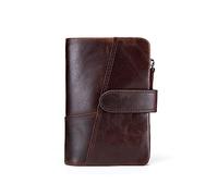 Mens Trifold Wallet, Genuine Men's Tri Fold Wallet Zipper Buckle Stitching Clutch There Are 8 Card Slots