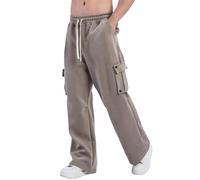 Men'S Trousers, Joggers For Men Uk Mens Spring And Autumn Solid Color Leisure High Street Elastic Lace Up Trousers Pants (Light Gray, Xxxl)