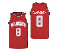 Men's Troy Bolton #14 Chad Danforth #8 High School Wildcats Basketball Jersey Stitched, Danforth, XXL