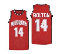 Men's Troy Bolton #14 High School Wildcats Basketball Jersey Stitched Size L Red