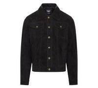 Mens Trucker Black Goat Suede Western Leather Jeans Jacket