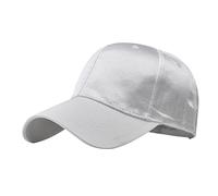 Mens Trucker Hats Summer Satin Solid Caps Hat Visors (White, One Size)