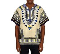 Mens Tshirt,Africa Print Tee For Everyday Casual Wear With Geometric Patterns And Breathable Comfort