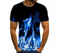 Mens Tshirts Full Sleeve Combo Flame Men's T-Shirt Summer Short-Sleeved 3D Round Neck Tops Smoke Element Shirt Trendy Men's T-Shirt