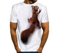 Mens Tshirts Men's Squirrel T Shirt,3D Print Shirt Animal Graphic Tees Tops Men/Women Cute Puppy Face Tee Funny Pet T-Shirt,S14,3XL